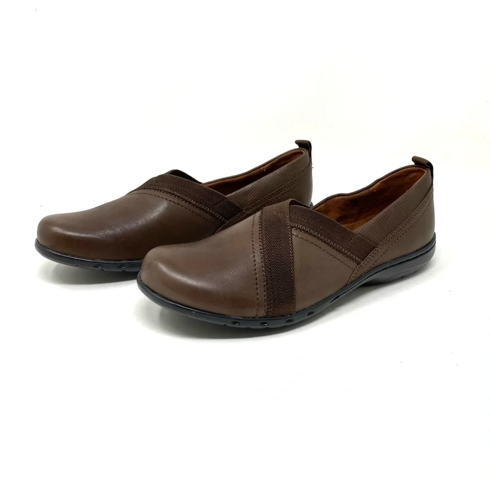 Cobb Hill Penfield Envelope Slip On shoes Brown Leather NARROW CI9278